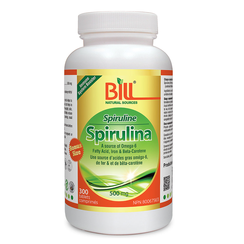 BILL Natural Sources® Spirulina 500mg 300 Tablets
