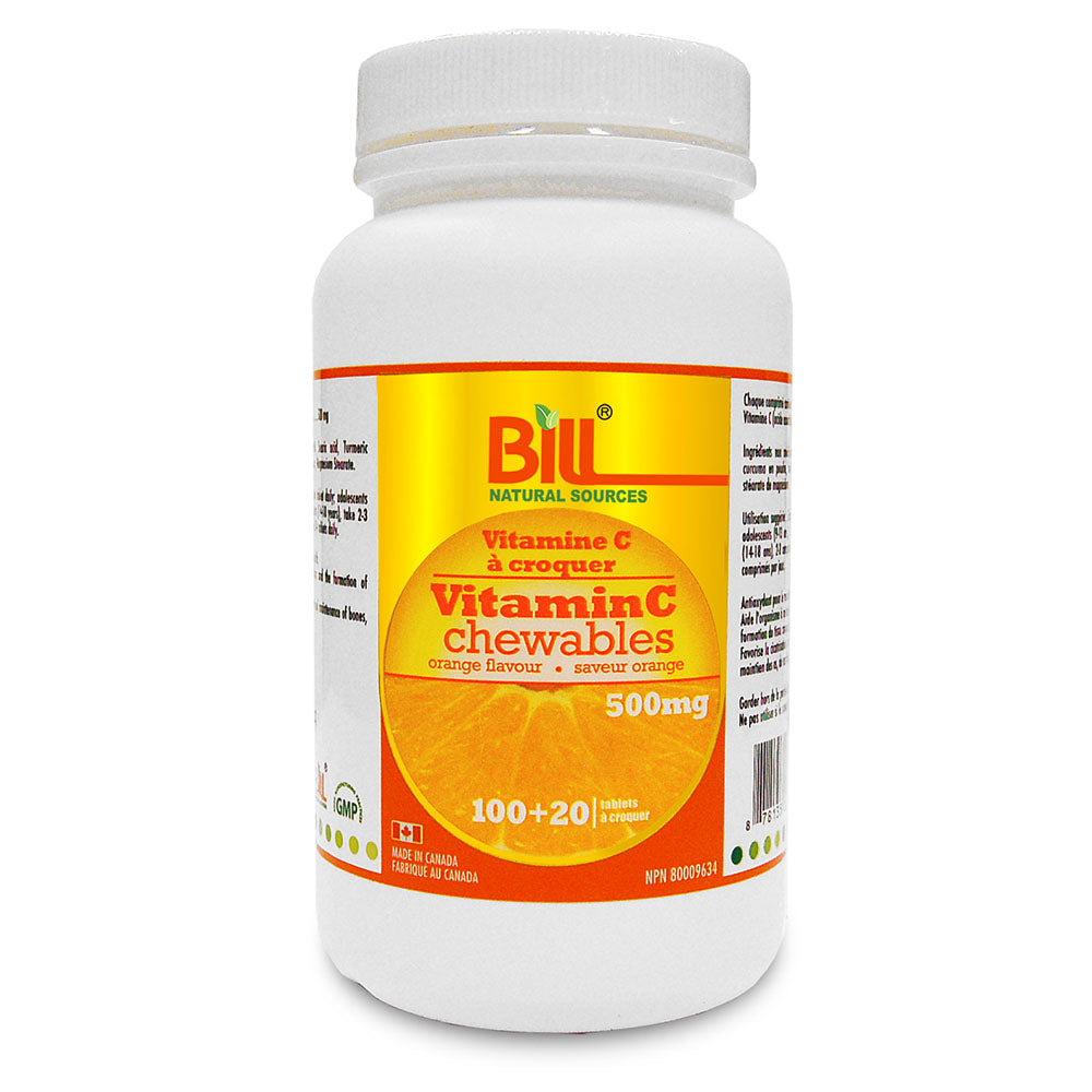 BILL Natural Sources® Vitamin C 500mg Chewable Tablets (Orange Flavour)