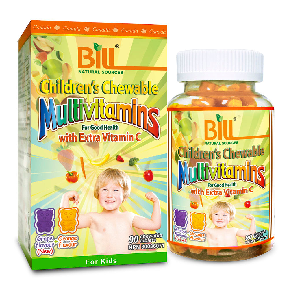 BILL Natural Sources® Children's Multivitamins with Extra Vitamin C 90 Chewable Tablets