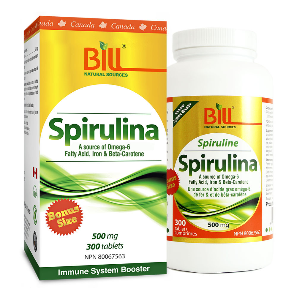 BILL Natural Sources® Spirulina 500mg 300 Tablets