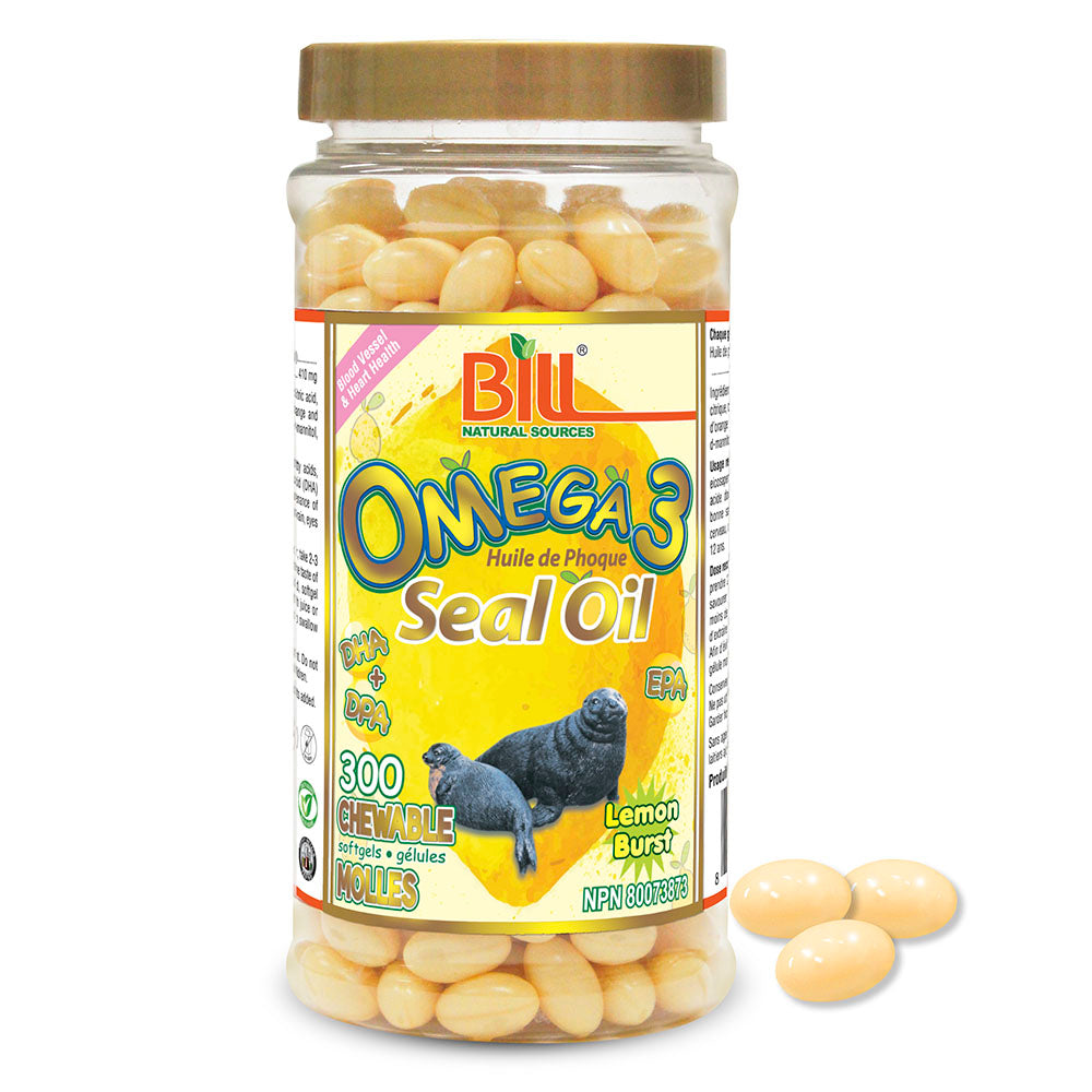 BILL Natural Sources® Lemon Burst Chewable Seal Oil Softgel